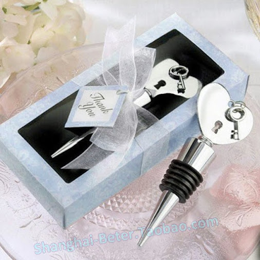 Wedding - Chrome Key To My Heart Bottle Stopper Wedding Favors BETER-WJ057...