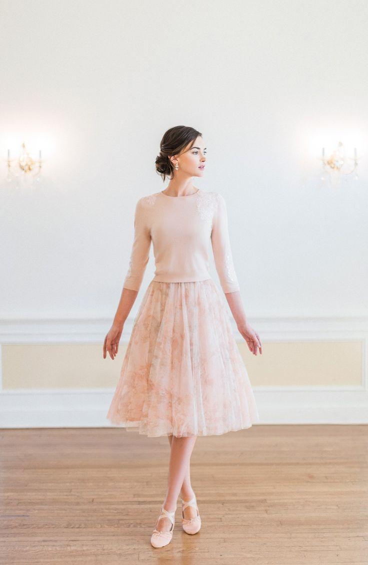 Wedding - Jenny Yoo Beaded Sweater & Tulle Skirt 