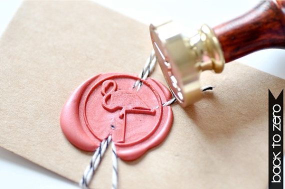 Свадьба - B20 Wax Seal Stamp Flamingo Bird