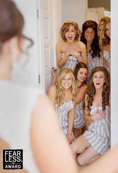 Wedding - Do A First Look With The Bridesmaids!! Very Cute Wedding Photo Idea.