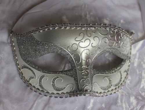 زفاف - Silver Venetian male Mask Masquerade for wedding, dancing, parties, home decor F-02SW SKU: 6F22