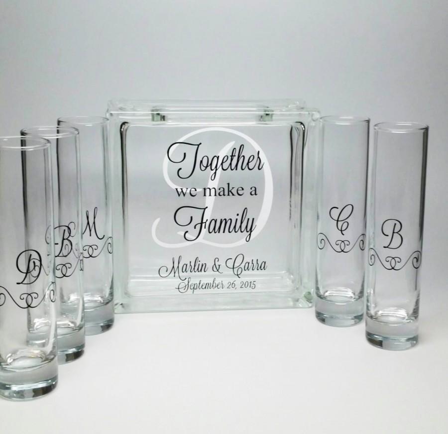 Hochzeit - Blended Family Sand Ceremony Set - Unity Candle Alternative - Together We Make a Family - Beach Wedding Decor -Blended Family  Wedding Theme