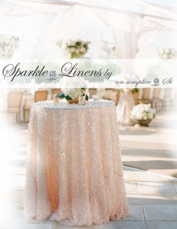 Mariage - Square Sequin Tablecloths, Nude Sequin Runners, FAST DELIVERY, CUSTOM