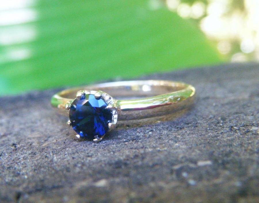 زفاف - Sapphire ring, Australian blue sapphire ring, gold ring sapphire, blue sapphire engagement ring, sapphire solitaire ring, ExquisiteGem