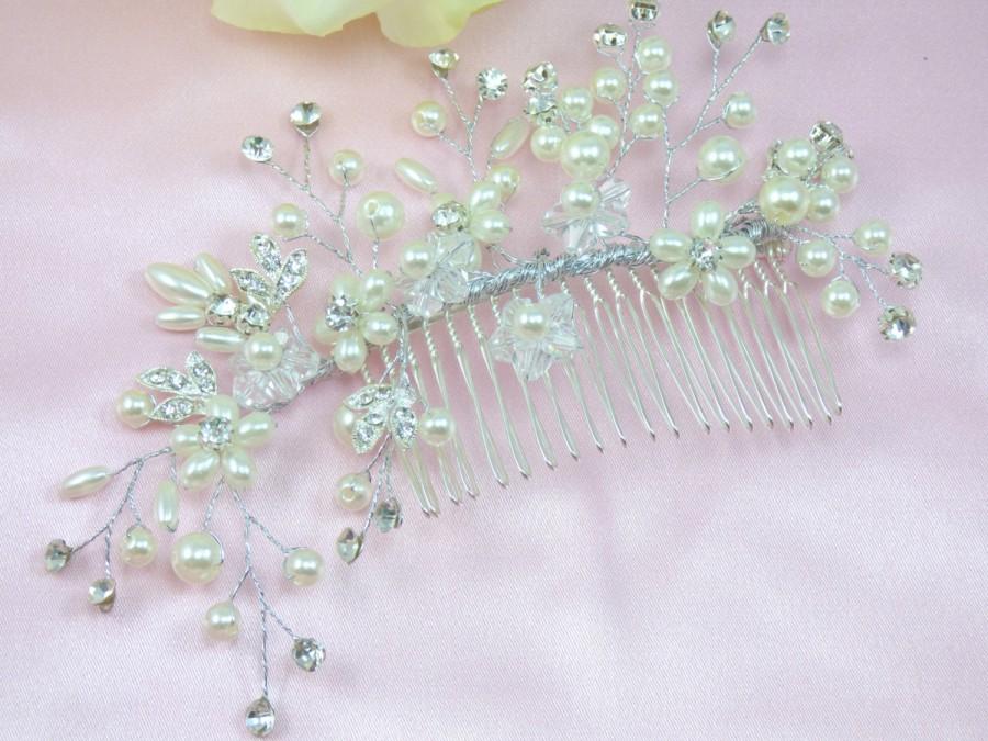 زفاف - Versailles Bridal Hair Comb, Wedding Hair Comb, Pearl and Crystal Hair Comb, Bridal Wedding Hair Accessories, Floral Bridal Headpiece