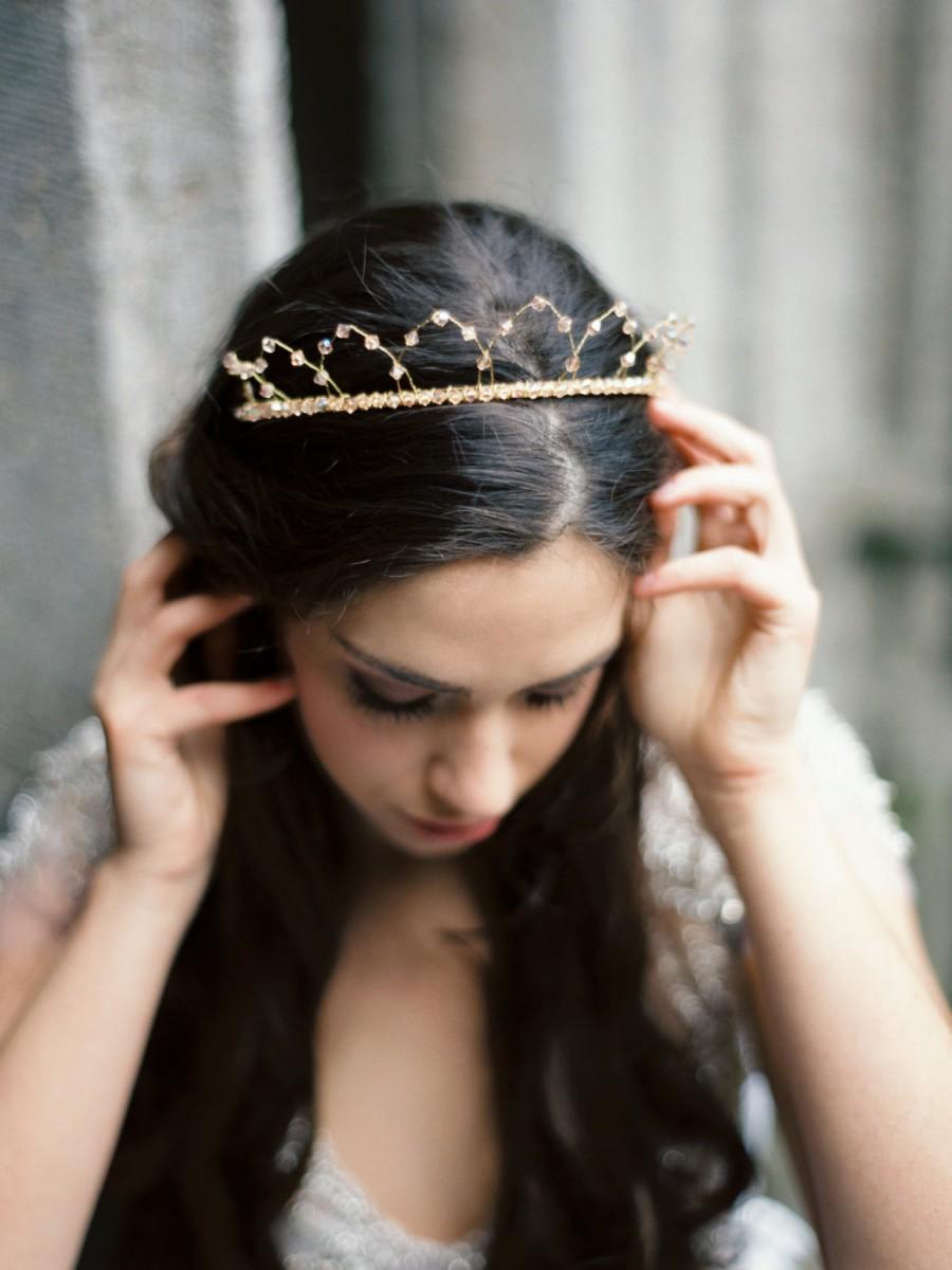 Wedding - Crystal crown, crystal tiara, wedding crown, wedding headpiece, bridal crown, bridal tiara, Style H08