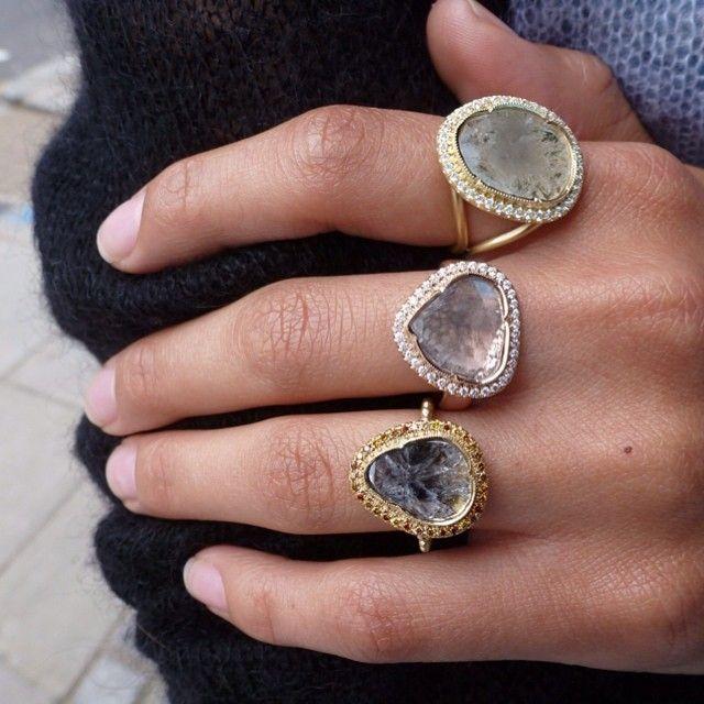 Wedding - Brooke Gregson On Instagram: “I Will Never Tire Of One Of A Kind Diamond Slice Rings. Featured @libertylondon . ”