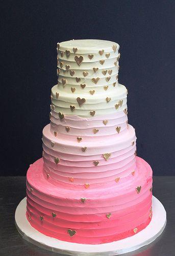 Mariage - Wedding White and Pink Cake