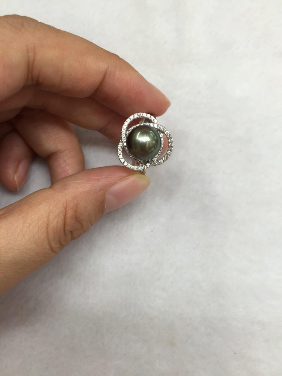 زفاف - Pearl rings,pearl promise rings,mom rings,mother ring,real pearl ring,sterling silver flower ring,anniversary rings,cheap engagement rings