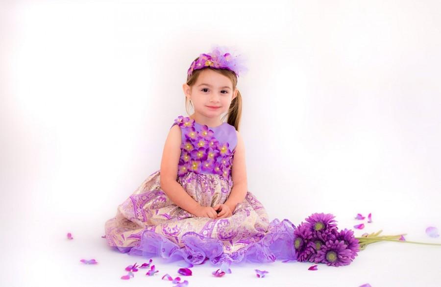 Hochzeit - Purple Flower Girl Dress - Boutique Flower Girl Dresses - Custom Flower Girl Dress - Fancy Dress - Formal Flower Girl Dress - size 2T to 8