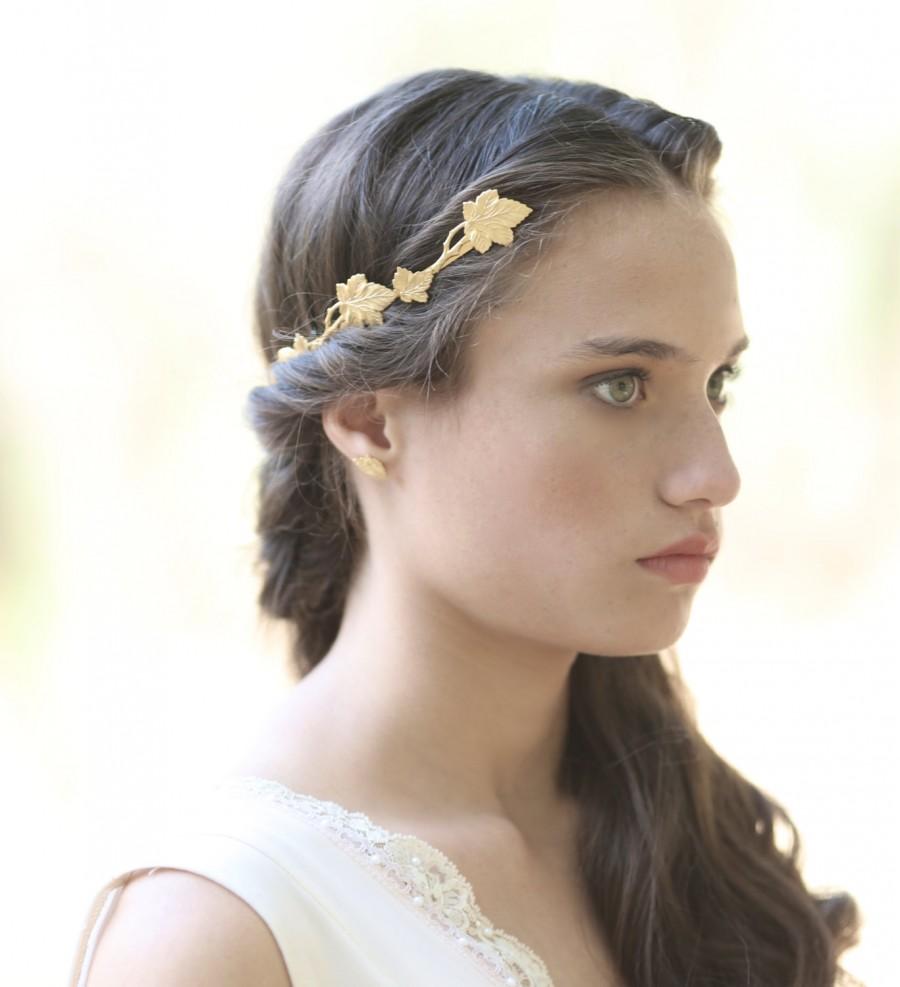 Свадьба - Loraine Greek Goddess Crown, Greek Trend, Gold Leaves, Golden Leaf, Laurel Wreath, Bridal Hair Accessories, Wedding Crown, Fairy Headband