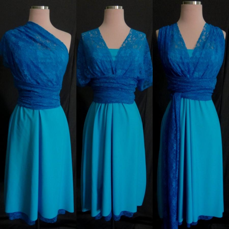 زفاف - Turquoise Blue Lace Bridesmaids Infinity Dress ...67 Colors... Wedding, Party, Prom, Holiday