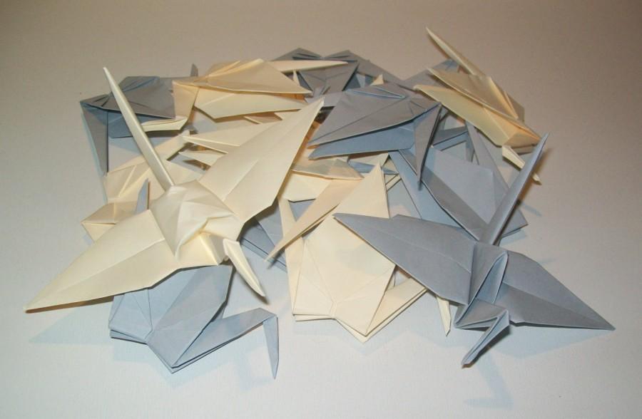 Hochzeit - Origami crane, wedding crane, Set of 100 wedding decor origami crane, gray crane, cream crane, origami crane, decoration crane, fedex