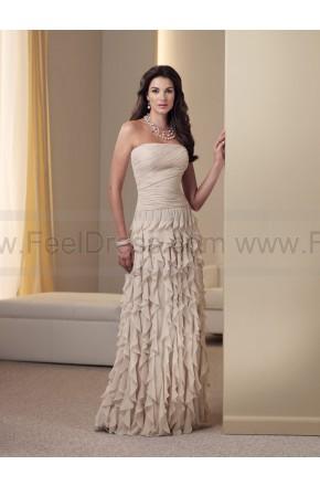 Wedding - Sheath/Column Floor-length Strapless Chiffon Champagne Mother of the Bride Dress