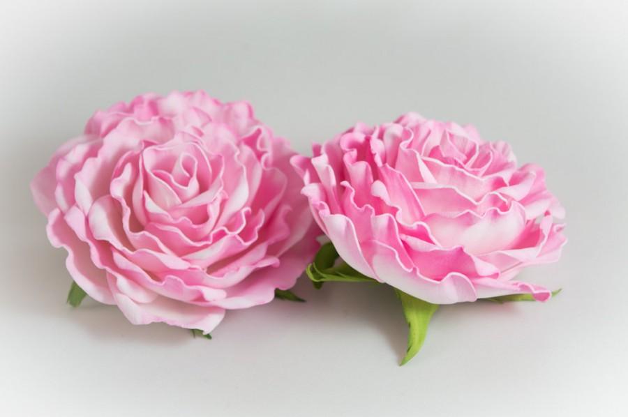زفاف - Hair clips Pink rose elastic bands floral Accessories foam handmade rose gift for girls for women boho trends bridal accessories