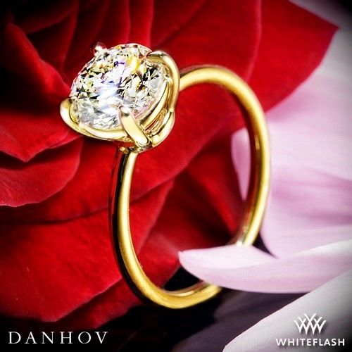 Hochzeit - 18k Yellow Gold Danhov CL130 Classico Solitaire Engagement Ring