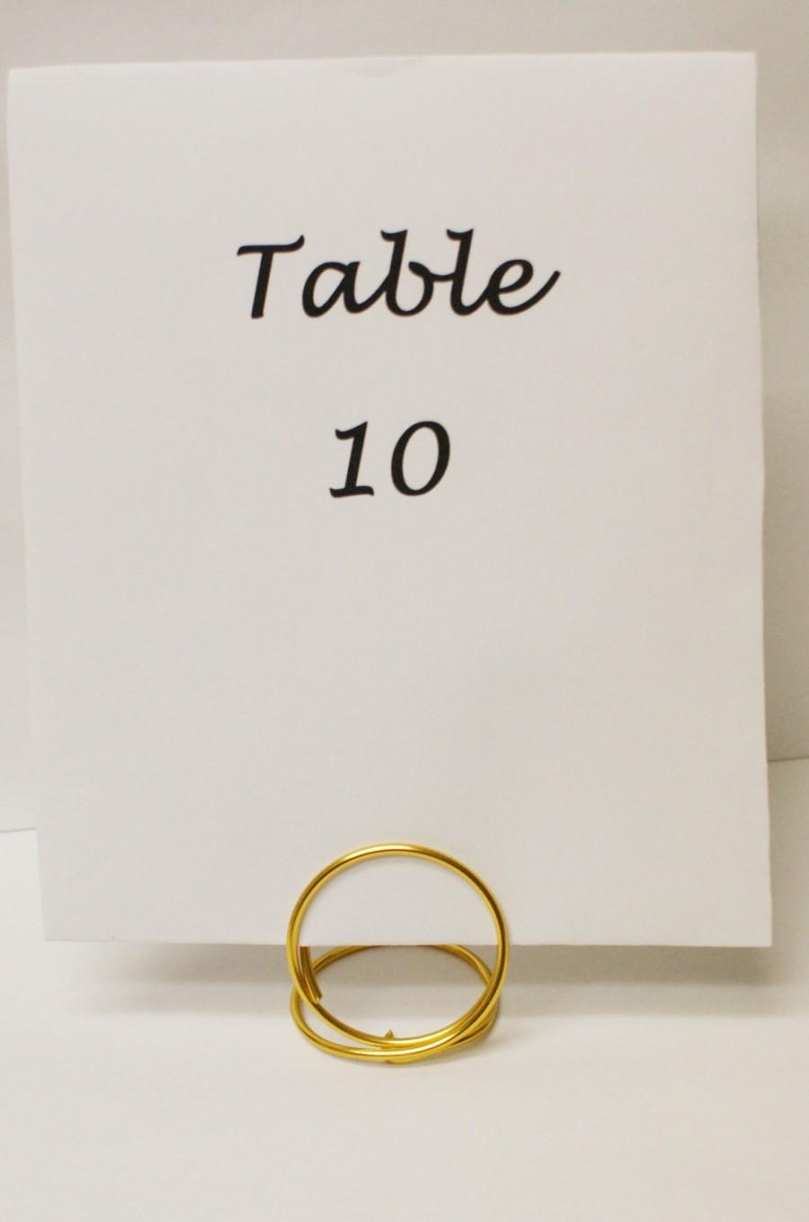 زفاف - Gold Table Number Card Place Holders (large) Menu