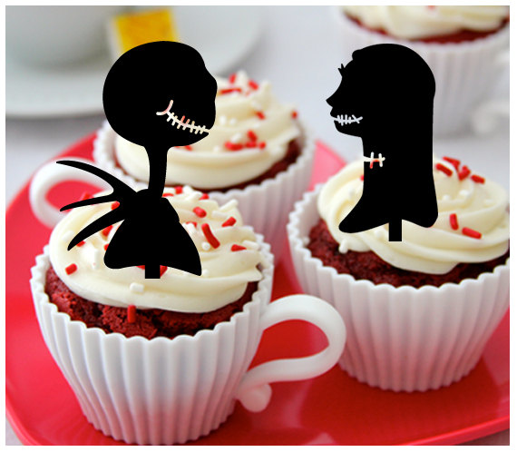 Ca386 New Arrival 10 Pcs Decorations Cupcake Topper Nightmare
