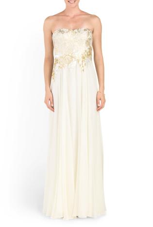 Hochzeit - Silk Strapless Bridal Gown