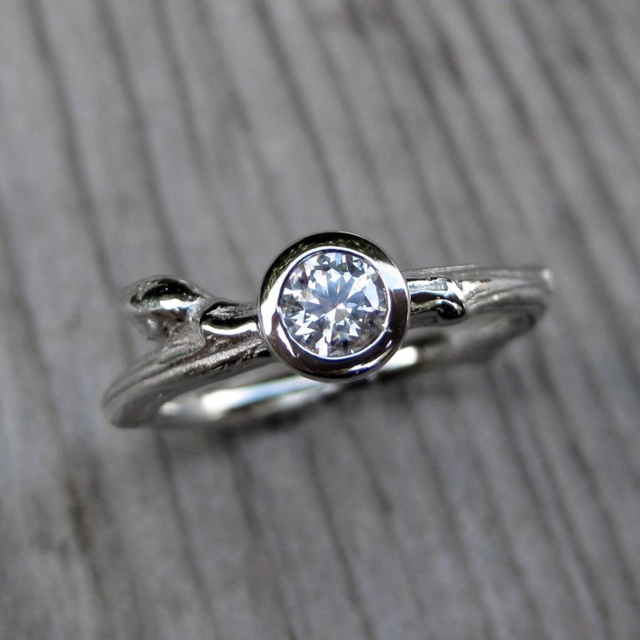 Свадьба - Moissanite Budding Branch Ring in Recycled Gold, .25ct Forever Brilliant™
