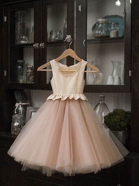 Hochzeit - Silk & Tulle Custom Flower Girl Dress