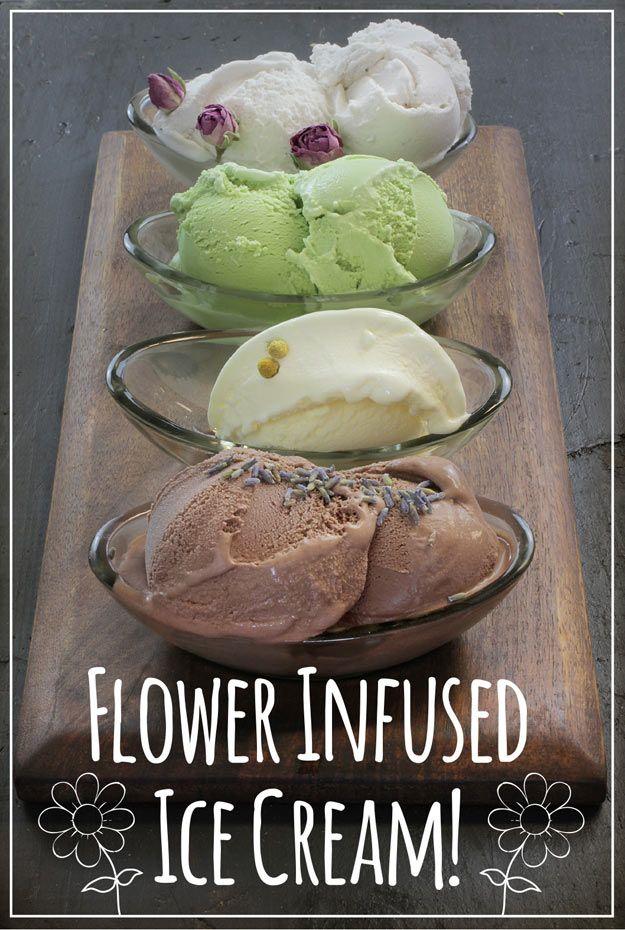 Hochzeit - Flower Infused Ice Cream Recipes (The Mountain Rose Blog)