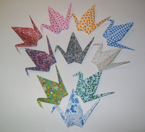 Hochzeit - Set of 100 Origami Paper Wedding Crane, Wedding Crane, Origami Crane, Handmade Crane, Wedding Decoration Crane,