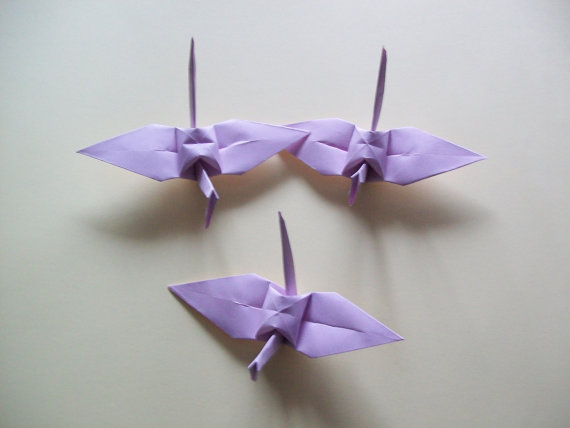 Hochzeit - Origami Paper Wedding Crane Light Purple,Set of 1000 Wedding Crane, Origami Crane, Purple Crane,Wedding Decoration Crane,Origami wedding