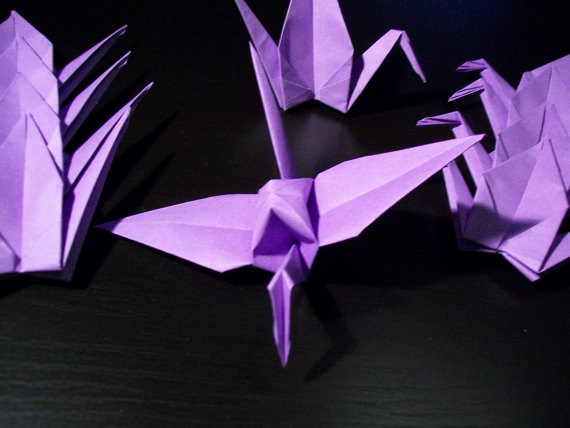 Свадьба - Origami Paper Wedding Crane Violet, Purple, Wedding Crane, Origami Crane, Purple Crane,Wedding Decoration Crane,Origami wedding,Set of 1000