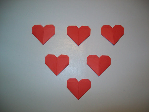 Свадьба - 100 mini origami heart, wedding ornament, wedding origami heart, wedding hearts, wedding decoration, wedding origami, engagement heart decor