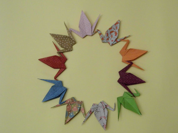 Wedding - Origami Paper Wedding Crane, Wedding Crane, Origami Crane, Handmade Crane, Wedding Decoration Crane, Origami wedding, Set of 100