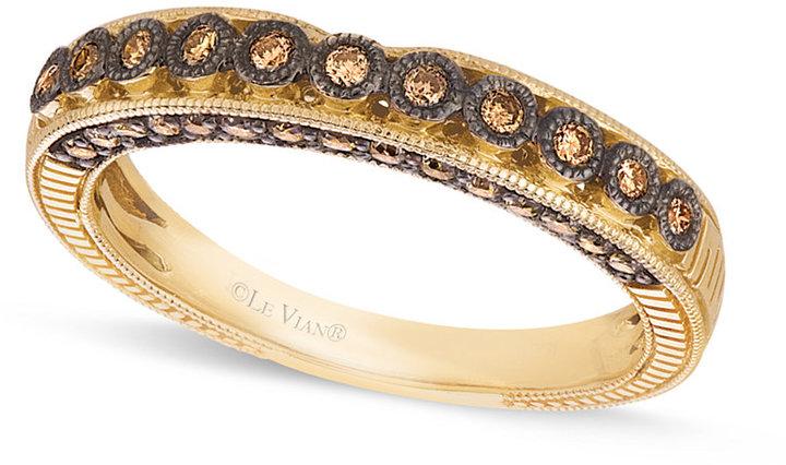 Hochzeit - Le Vian Chocolate Diamond Wedding Band (1/4 c. t.w.) in 14k Gold