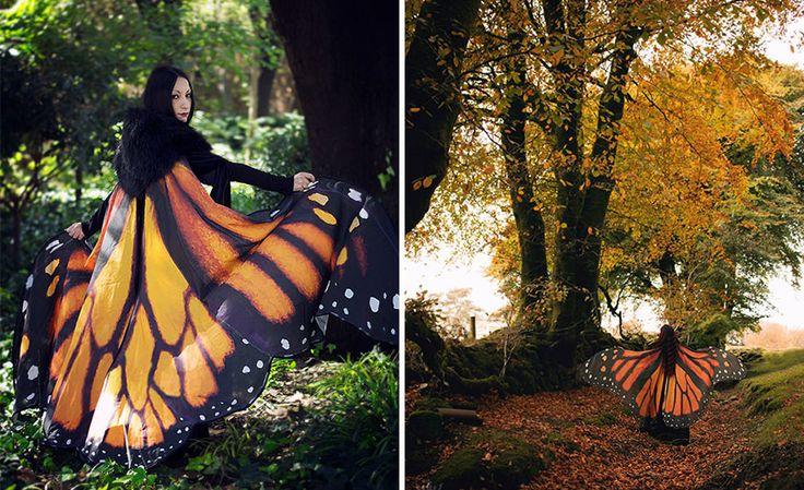 Свадьба - Gorgeous Hand-Drawn Butterfly Scarves Will Give You Wings