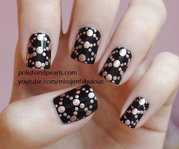 Wedding - Polka Dot Argyle Nails - Polish And Pearls