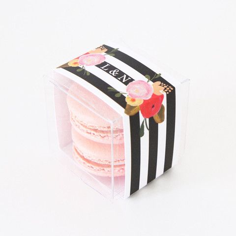 زفاف - Roses And Stripes Favor Box
