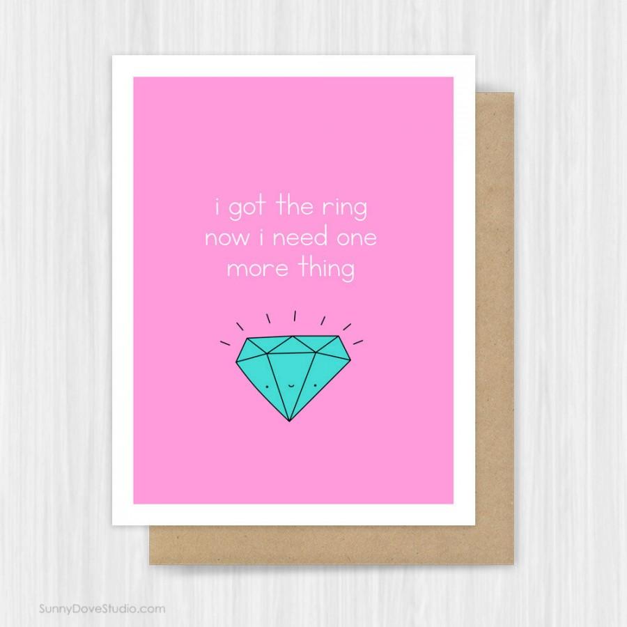 Mariage - Bridesmaid Card Will You Be My Bridesmaids Proposal Funny Maid of Honor Matron Got The Ring Invite Cute Bridal Party Handmade Greeting Cards