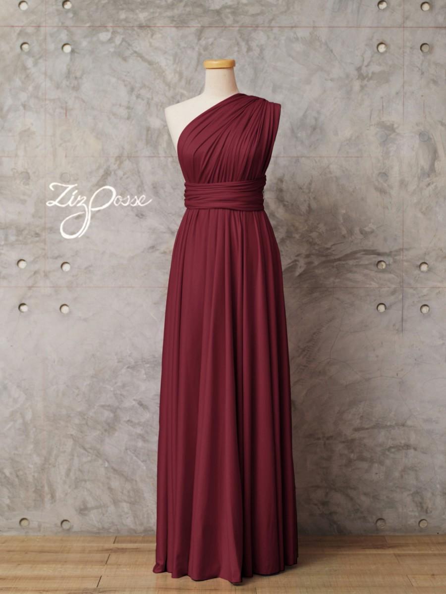 Hochzeit - Cranberry, Convertible dress, Bridesmaid dress, Multiway dress, Floor length dress, Maxi dress, Spandex Jersey Infinity Wrap dress