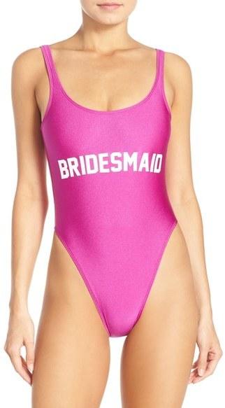 Hochzeit - Private Party 'Bridesmaid' One-Piece Swimsuit
