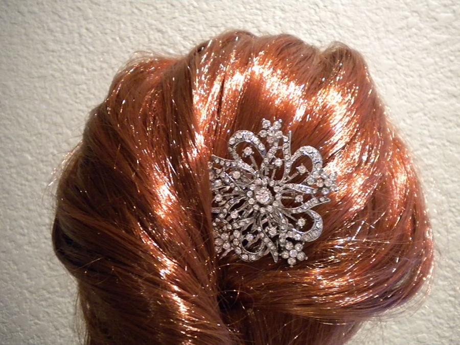 زفاف - Vintage style rhinestone hair comb, wedding hair accessories,bridal hair comb crystal, wedding hair comb rhinestone,bridal headpieces Tamara
