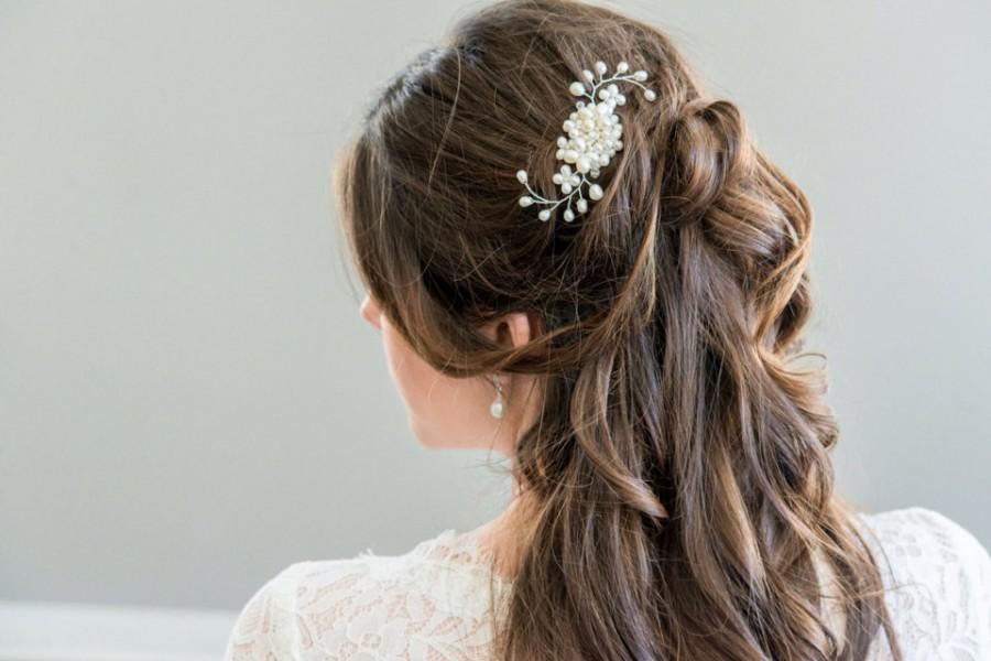 زفاف - Small Bridal Hair Comb, Freshwater Pearl Bridal Hairpiece, Bridal Hairpiece, Bridal Hair Clip