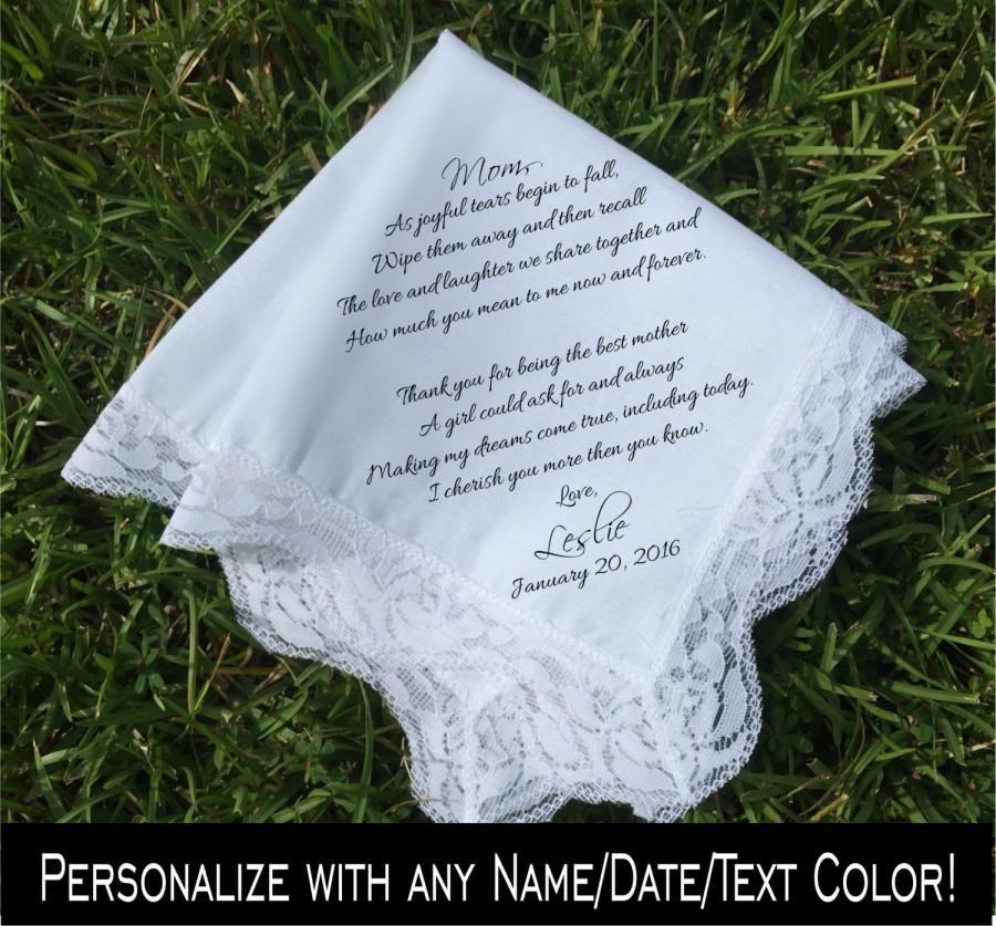 زفاف - Mother of the Bride Gift Mother of the bride handkerchief mother of the Groom gift Wedding Handkerchief PRINTED handkerchief ...(H 038)