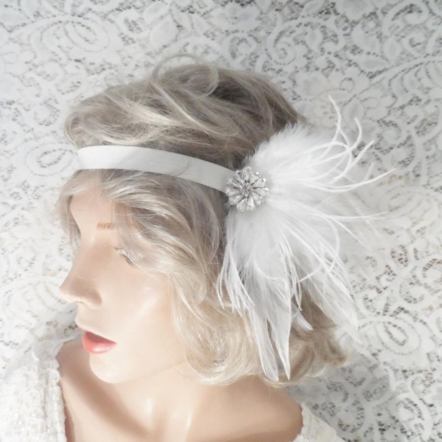 زفاف - GATSBY headpiece bridal headband GATSBY headband Flapper headband hair accessories ivory headband 20's headband bridal accessories