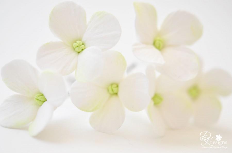 زفاف - COUTURE CLAY - Made to Order Whitish Green Hydrangea Hair Flowers