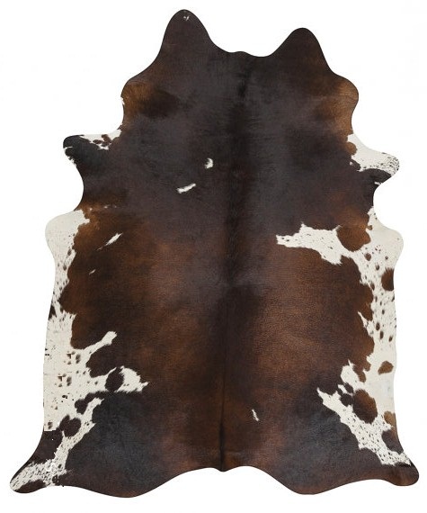 Mariage - Chocolate Brown and White Cowhide Rug 