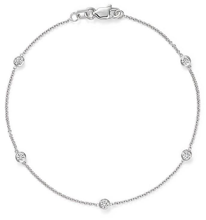 Hochzeit - Diamond Station Bracelet in 14K White Gold, .25 ct. t.w.