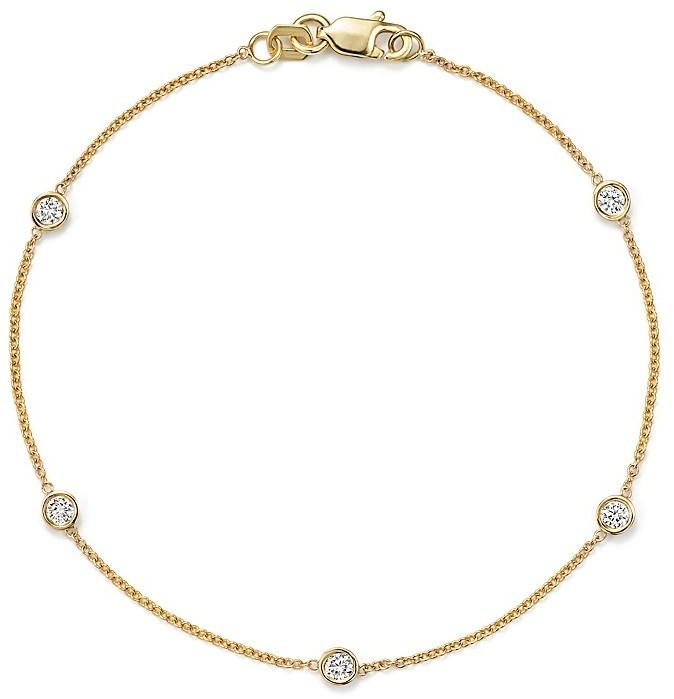 Hochzeit - Diamond Station Bracelet in 14K Yellow Gold, .25 ct. t.w.