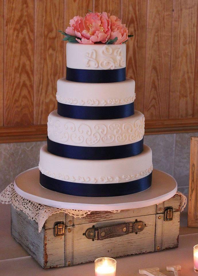 Wedding - wedding cake with sugar peonies