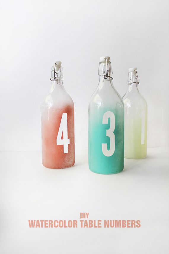 Hochzeit - Diy Watercolor Table Numbers