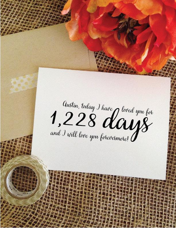 Mariage - Today I have loved you for (number of) days and I will love you forevermore Personalized Wedding Card (Lovely)