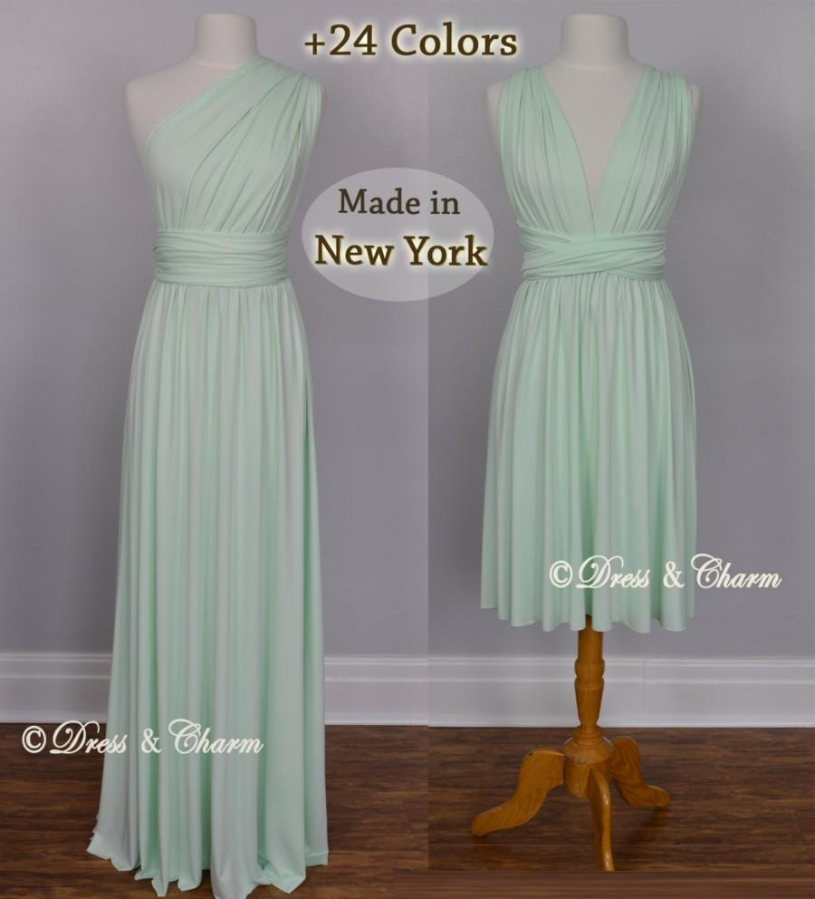 Hochzeit - Mint infinity dress, Bridesmaid dress, convertible maxi dress, short multi way dress, party dress, cocktail dress, wrap dress bridesmaid